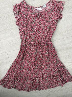 The Children's Place Pink Floral Ruffle Sleeve Casual Dress
